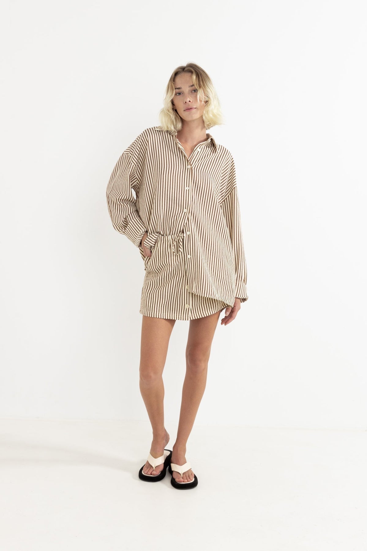 Cove Stripe Oversized Long Sleeve Shirt