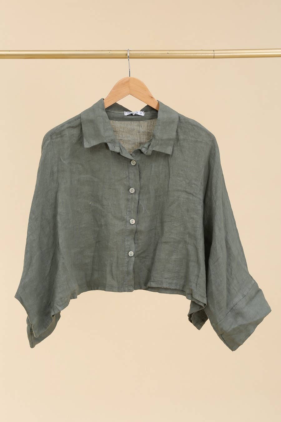 Imogen Cropped Linen Button Up