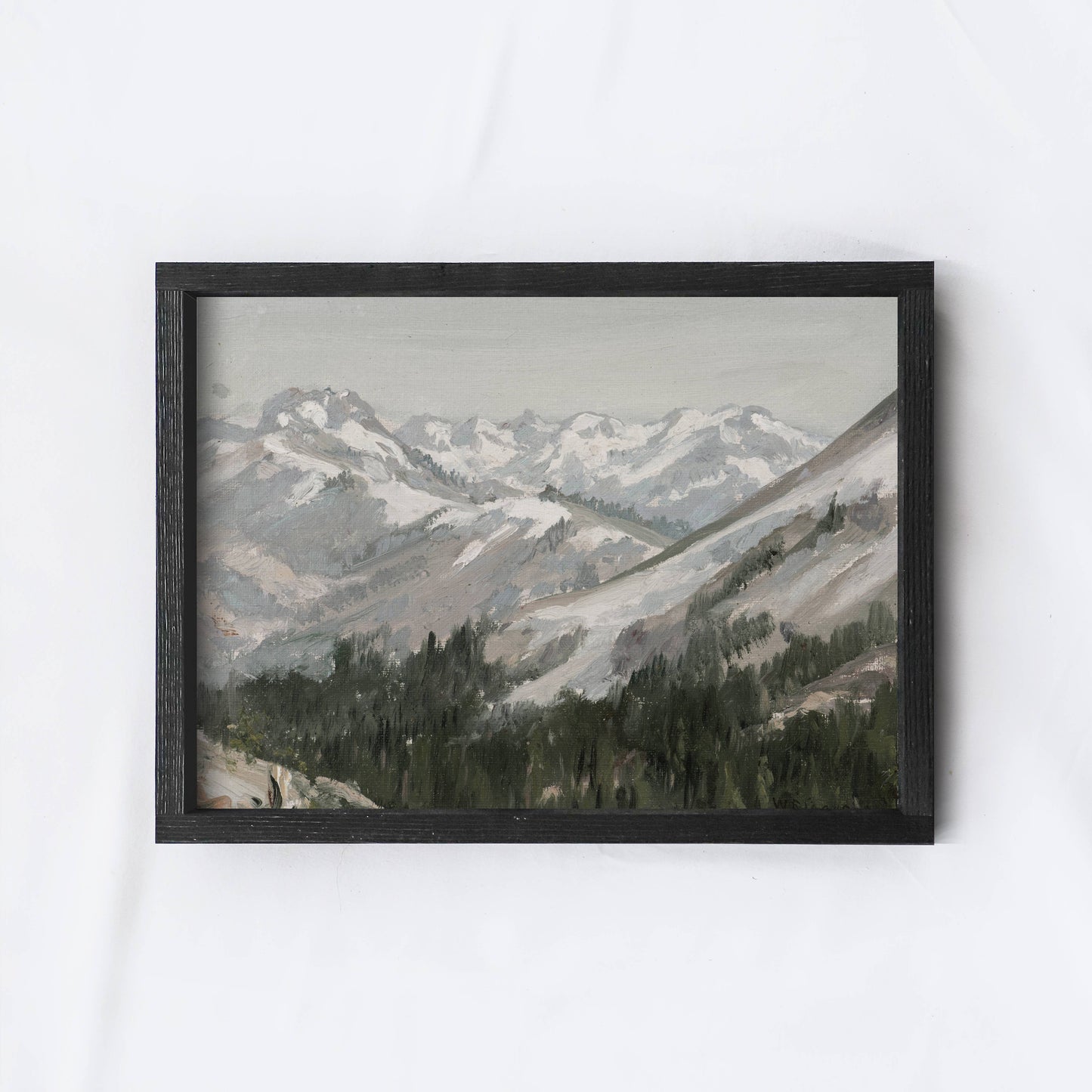 Mountain Painting Vintage Framed Print