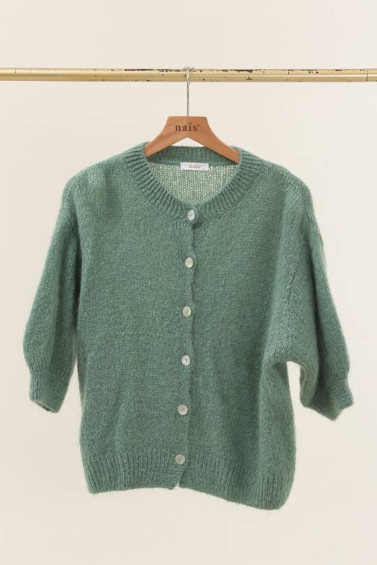 Eliza Mohair and Wool Short Sleeved Cardigan