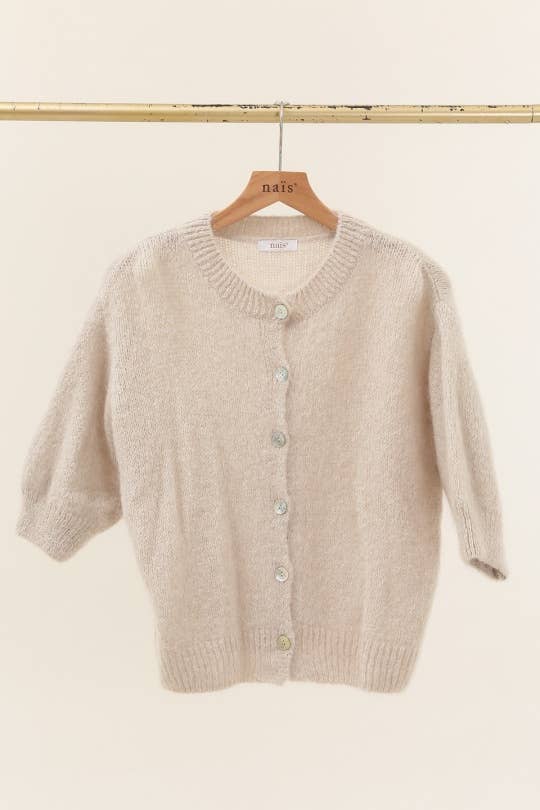 Eliza Mohair and Wool Short Sleeved Cardigan