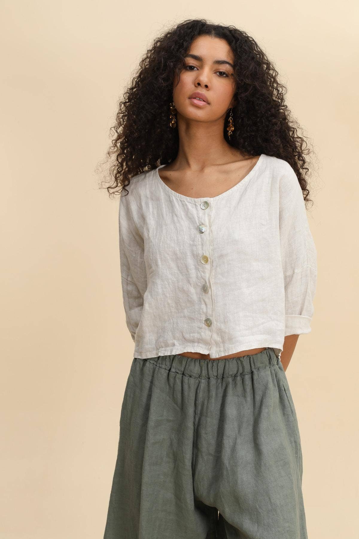 Tessa Linen Button Up
