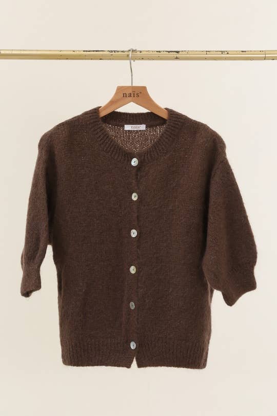 Eliza Mohair and Wool Short Sleeved Cardigan