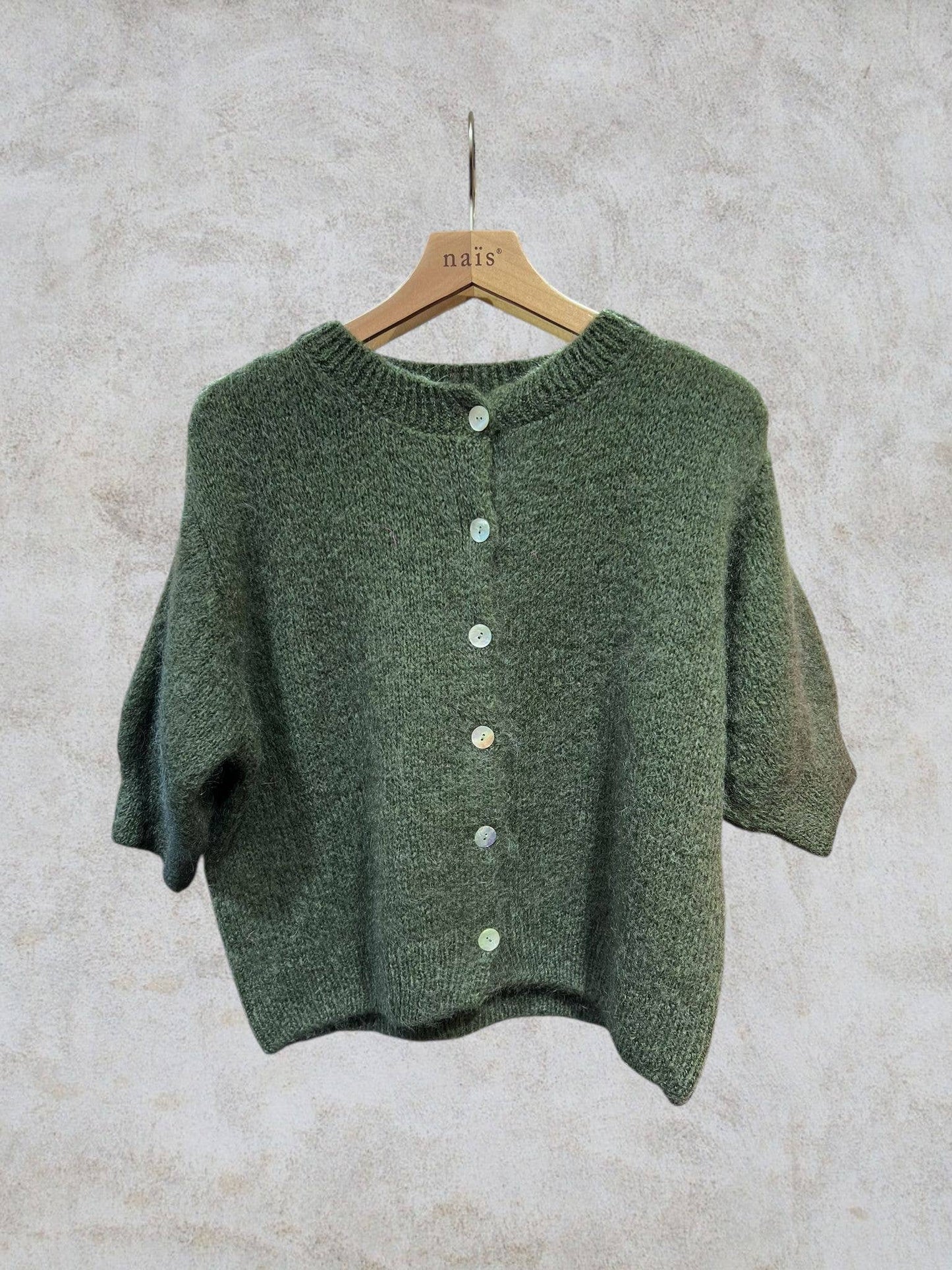 Eliza Mohair and Wool Short Sleeved Cardigan