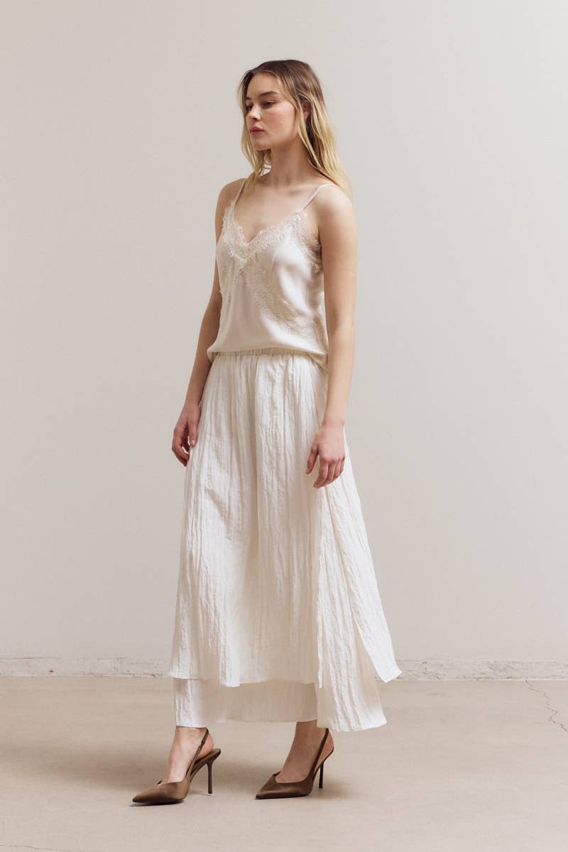 Celine Two Layered Slit Skirt