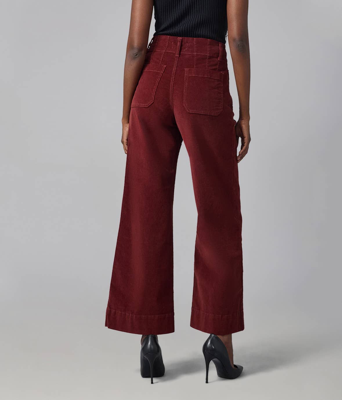 Syrah Red High Rise Wide Leg Jeans 30" Inseam