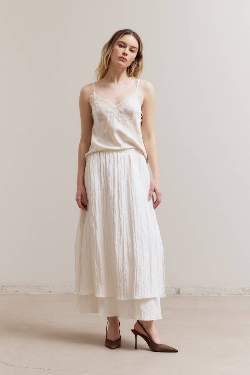 Celine Two Layered Slit Skirt