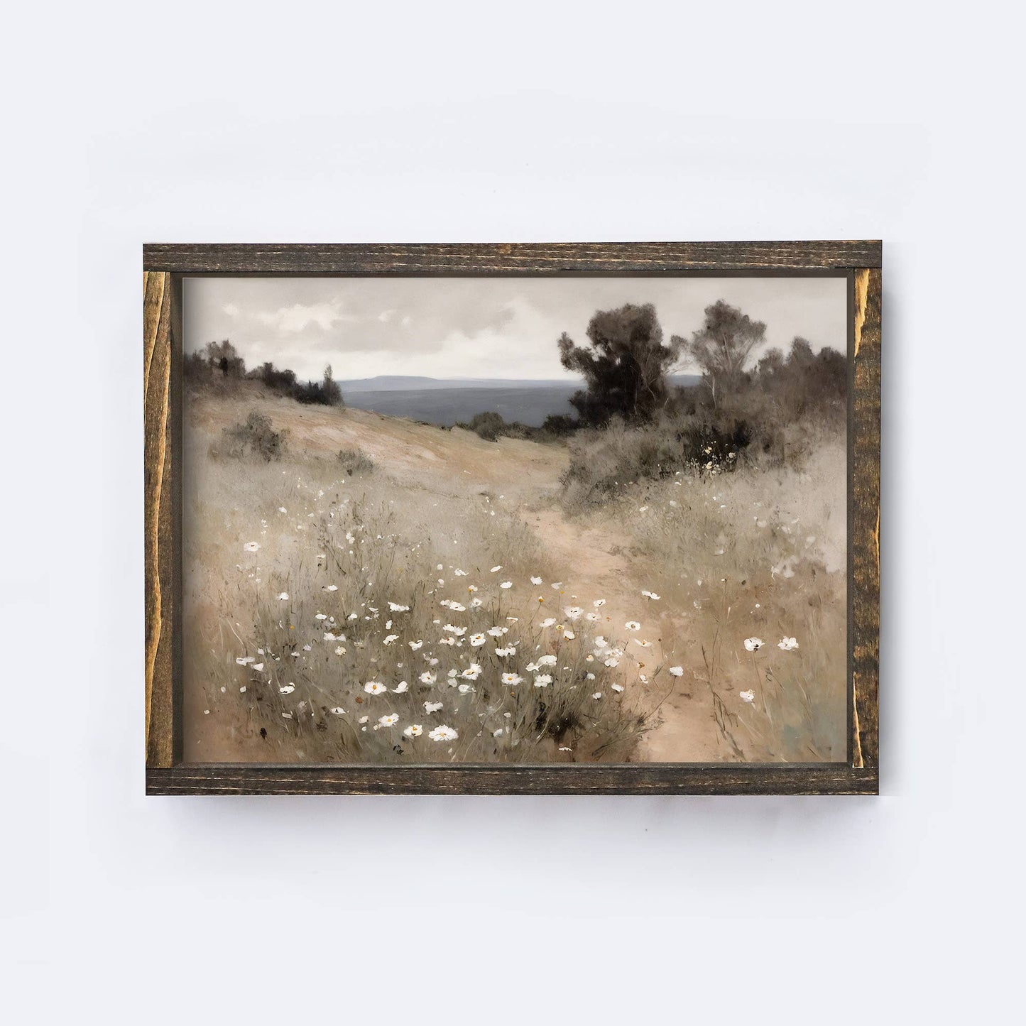 Watercolour Flower Field Framed Painting Print