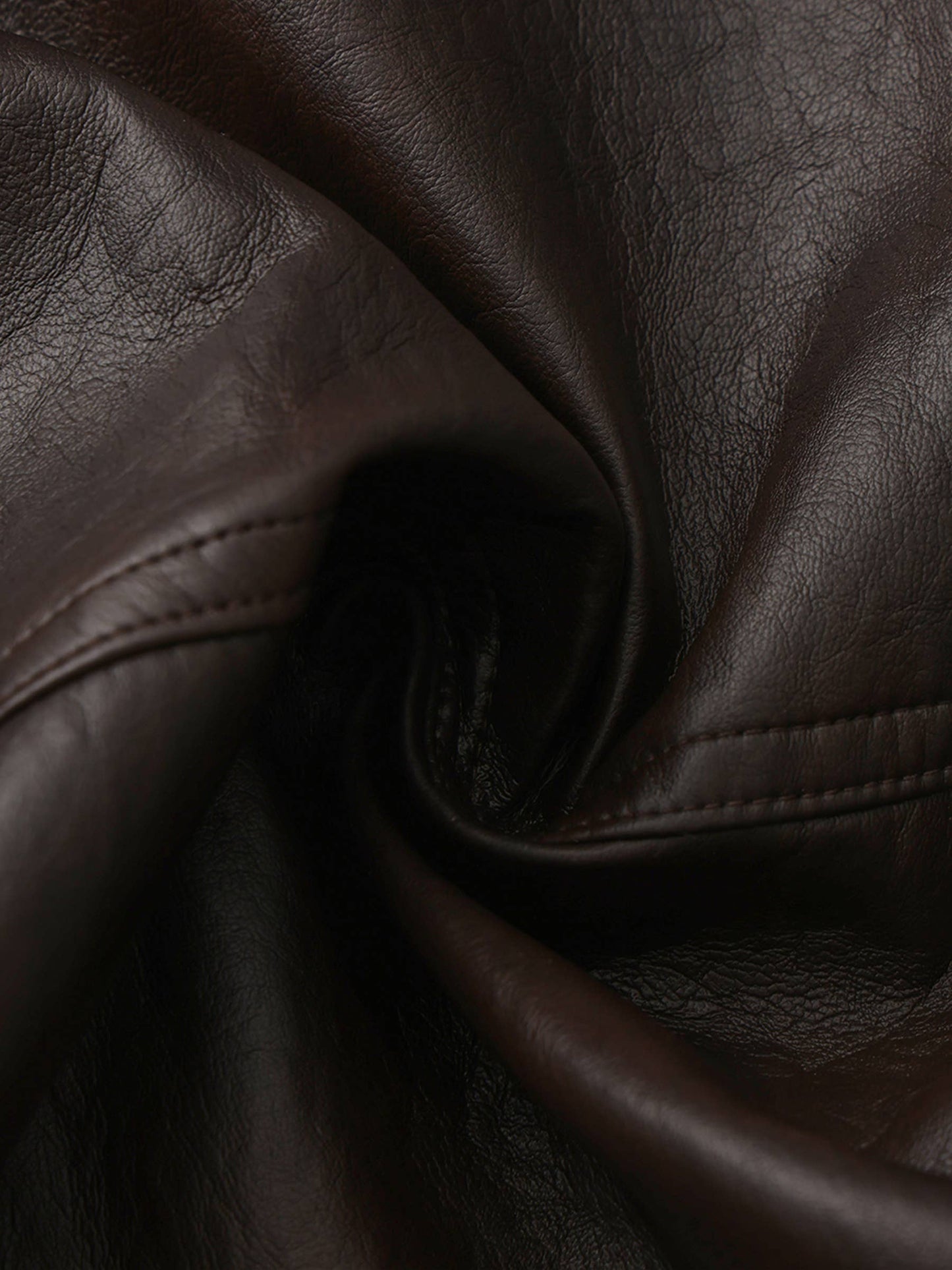 Curved Sleeve Faux Leather Jacket