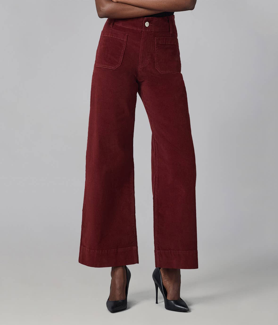 Syrah Red High Rise Wide Leg Jeans 30" Inseam