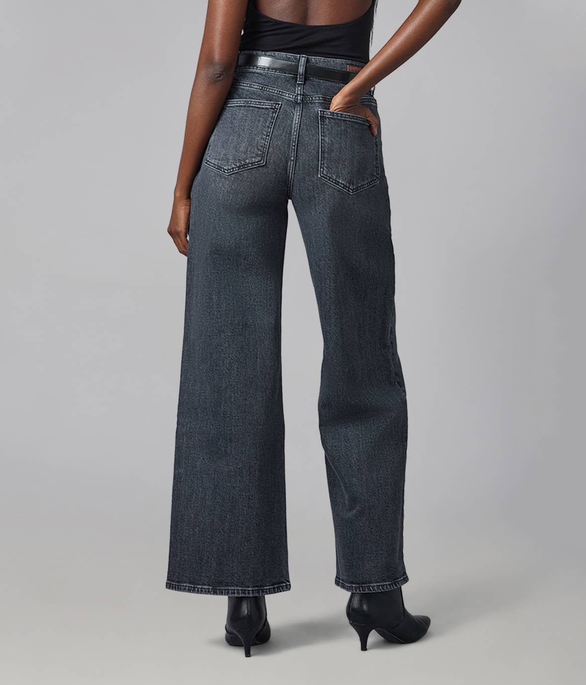 Grit Grey High Rise Wide Leg Jeans 32" Inseam