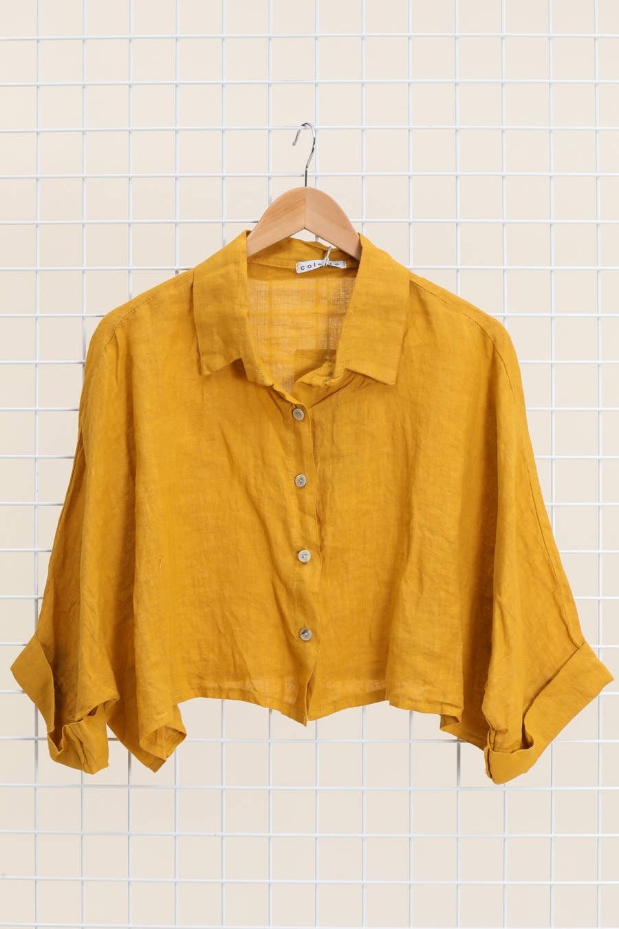 Imogen Cropped Linen Button Up