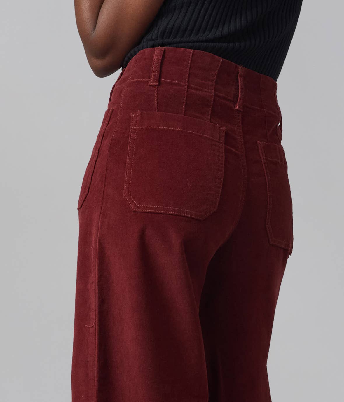 Syrah Red High Rise Wide Leg Jeans 30" Inseam