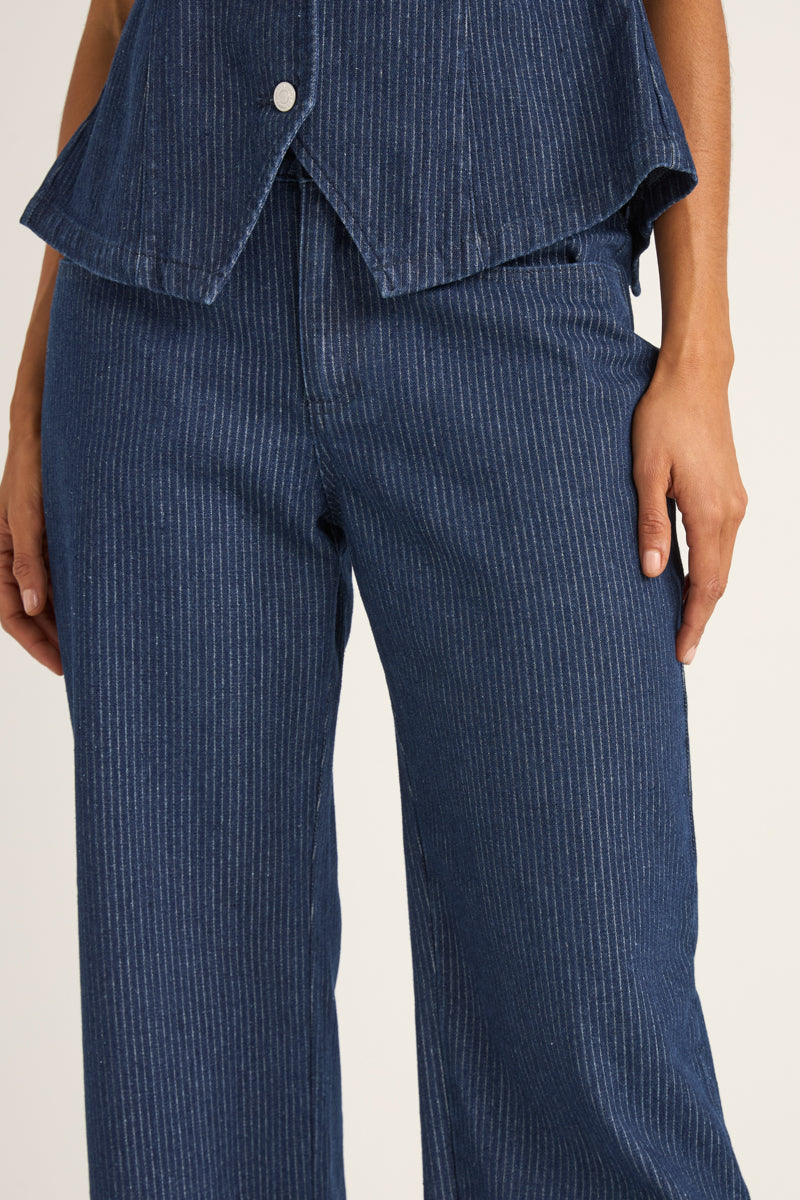 Pinstripe Mid-Rise Pant