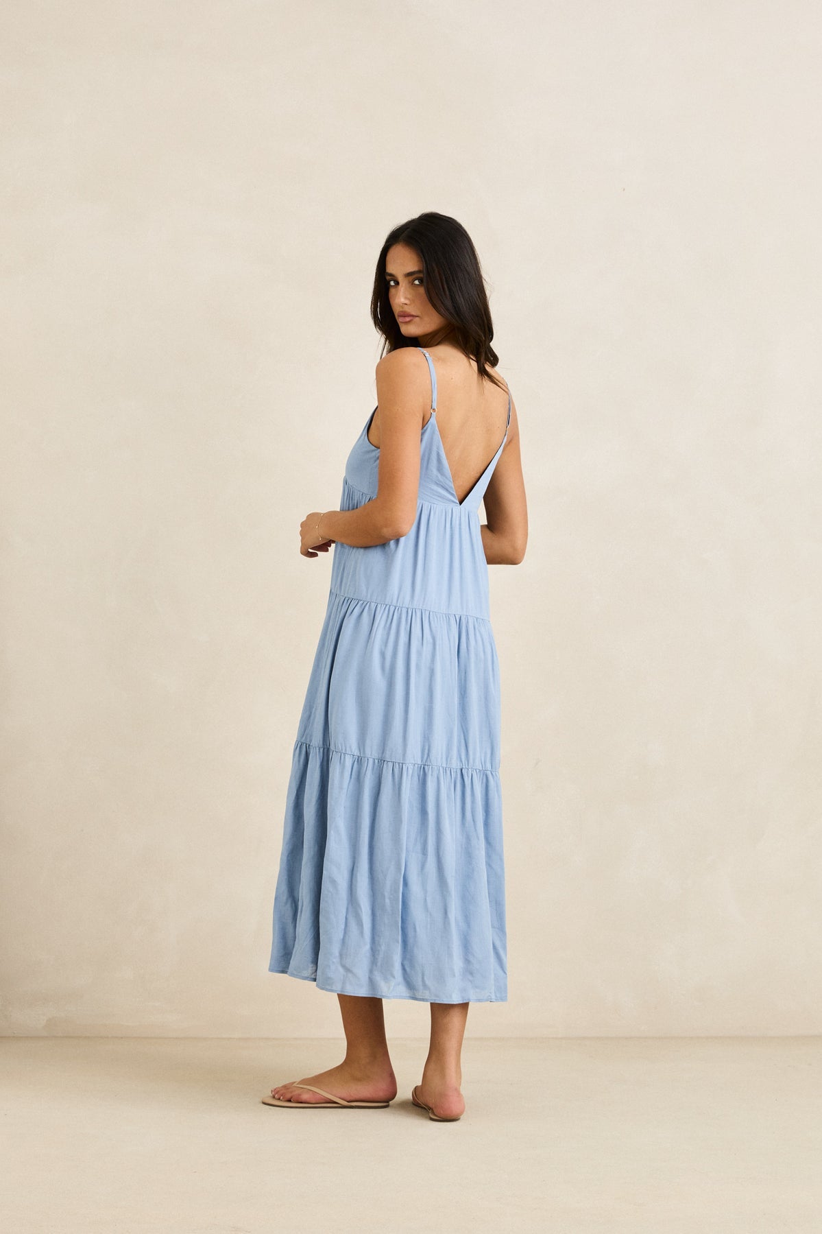 Classic Tiered Midi Dress
