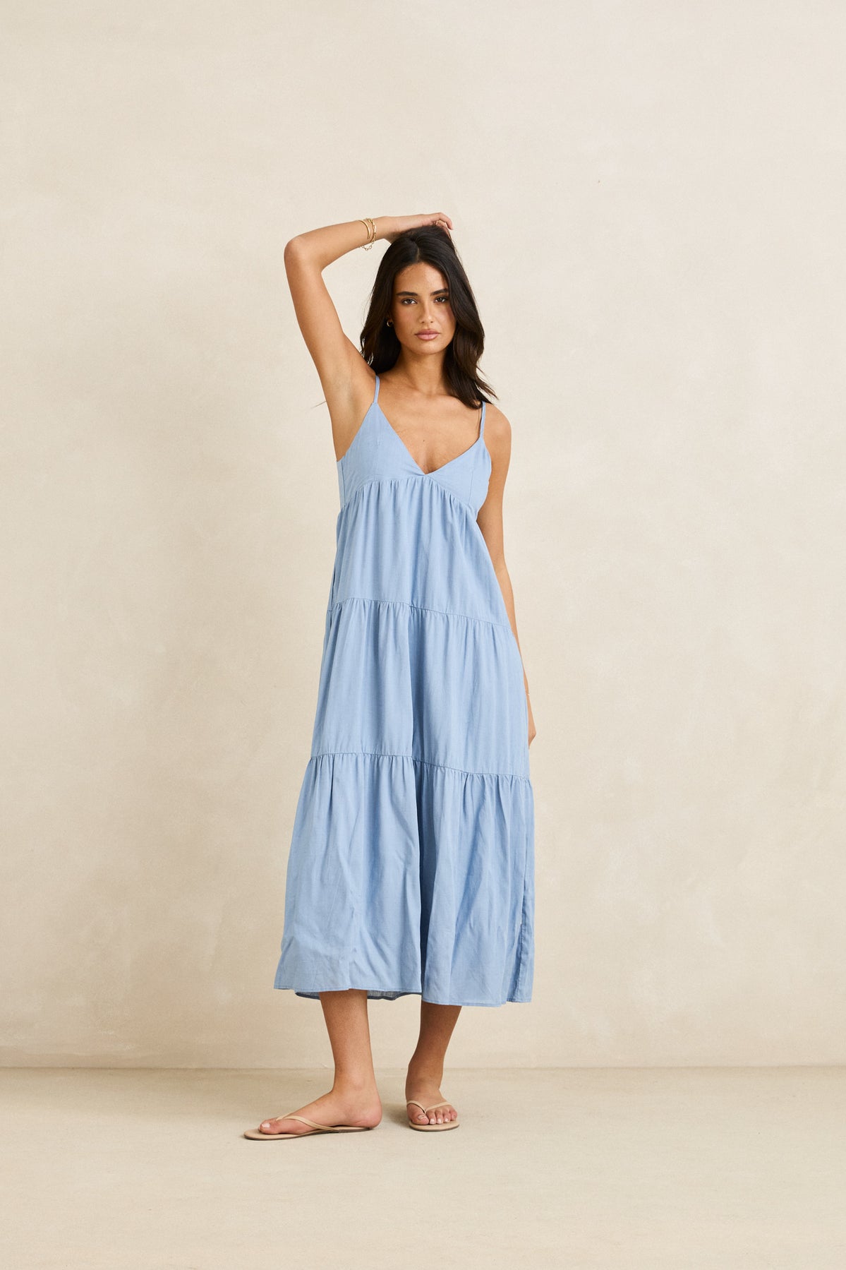 Classic Tiered Midi Dress