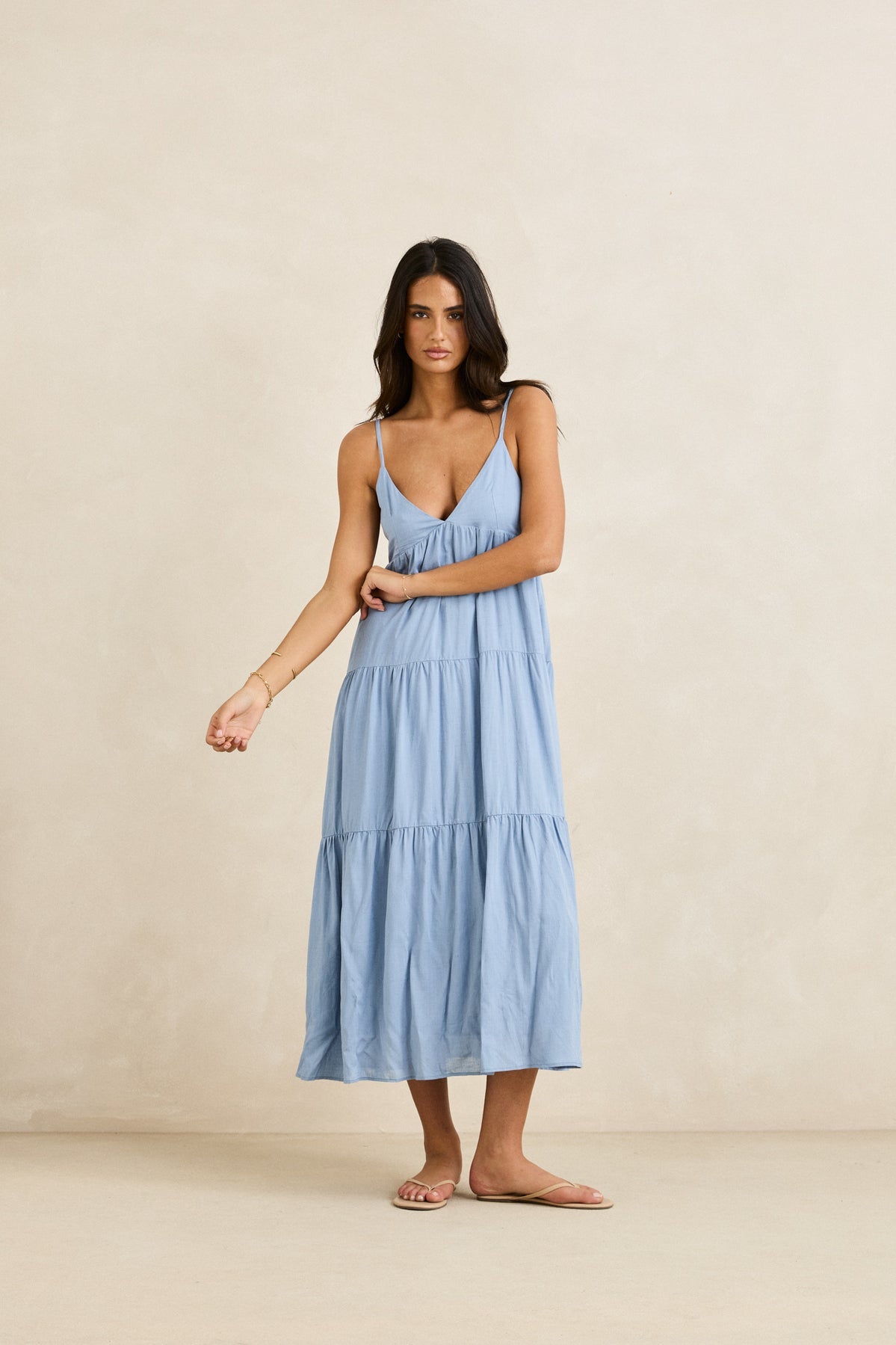 Classic Tiered Midi Dress