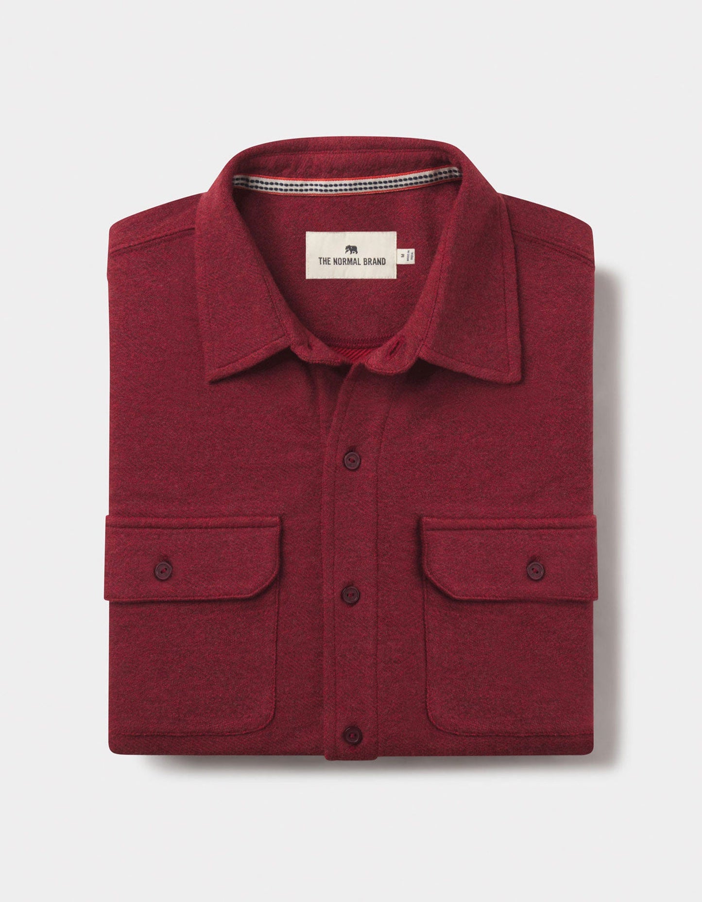 Textured Knit Button Up Shirt Scarlet