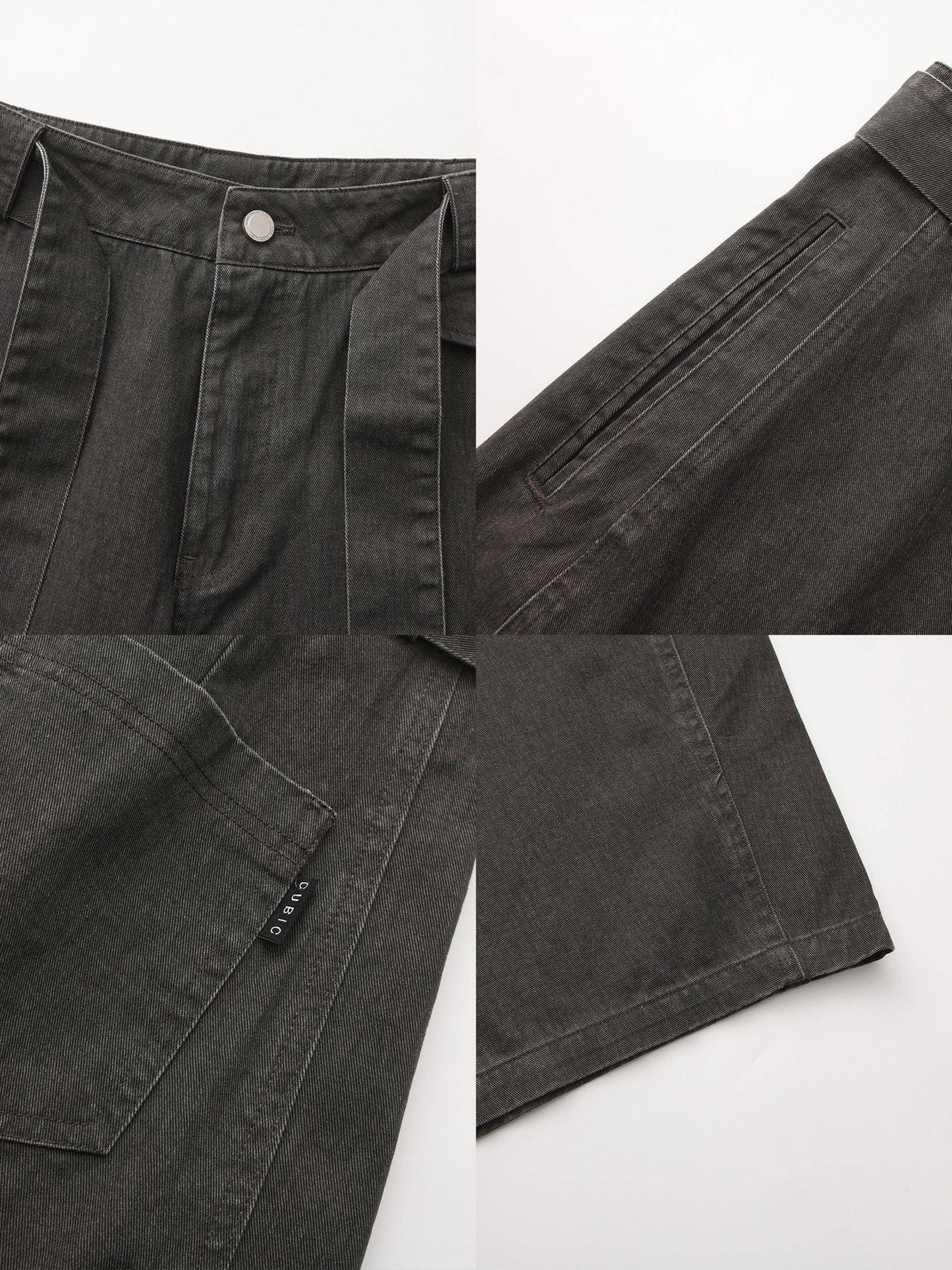 Sofia Wide Belted Tapered-Leg Denim Trousers