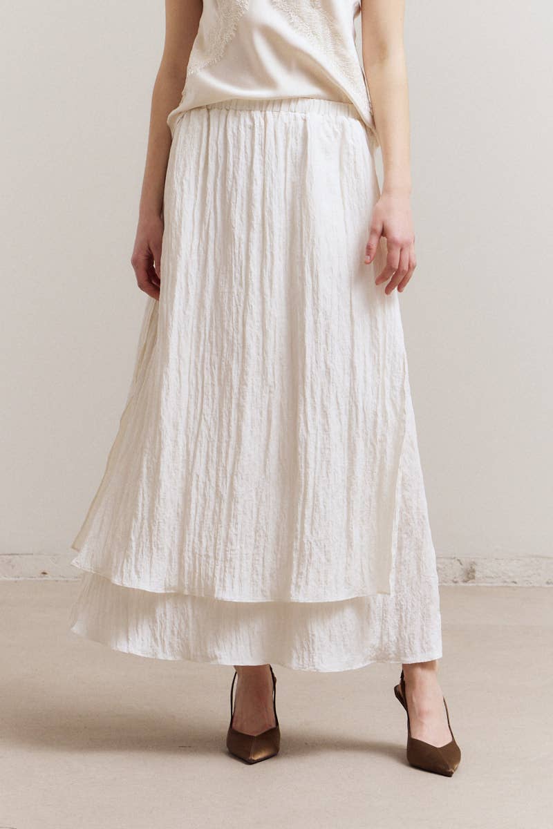 Celine Two Layered Slit Skirt