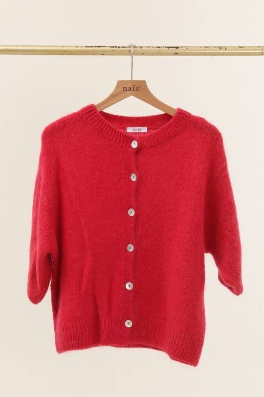 Eliza Mohair and Wool Short Sleeved Cardigan