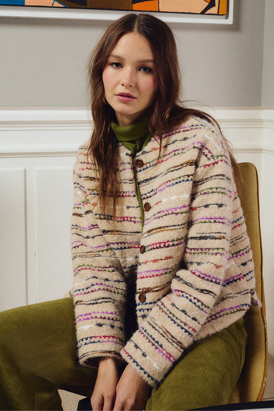 Josie Striped Buttondown Jacket