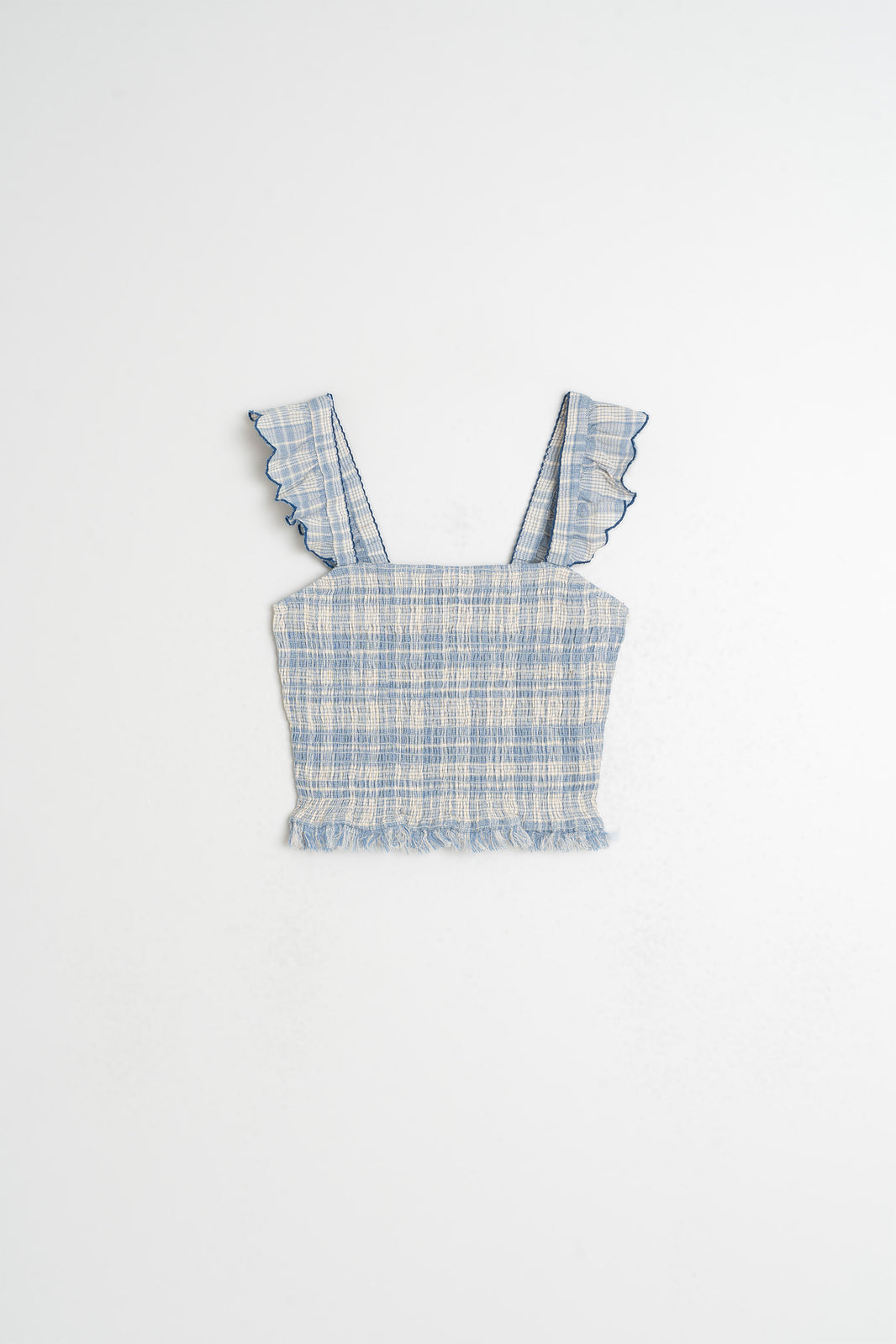 Gabrielle Shirred Check Blouse