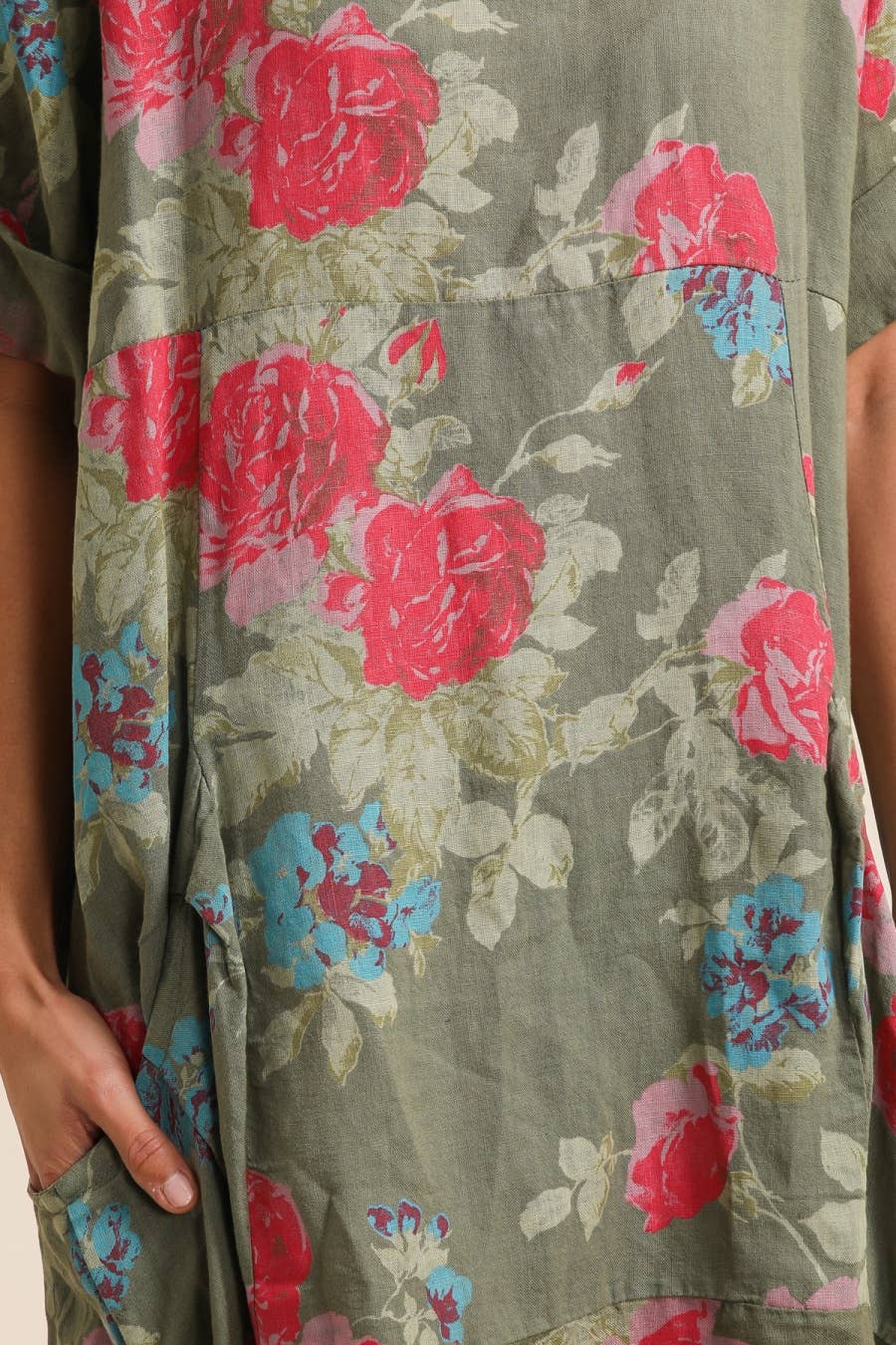 Kathleen Floral Linen Dress