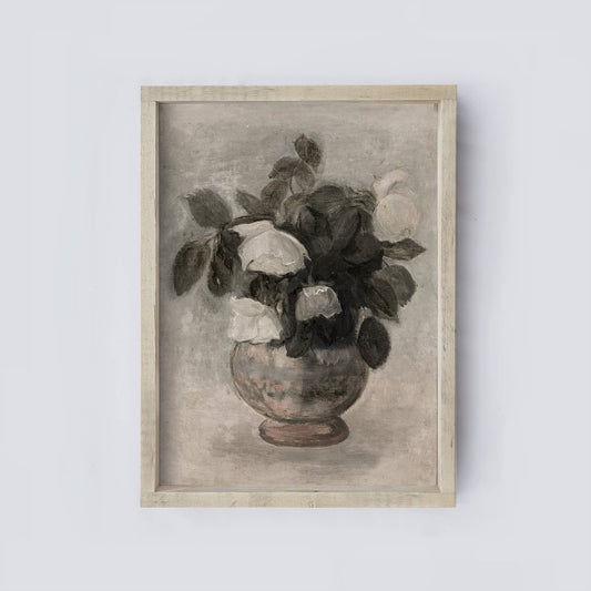 Vintage Floral Framed Painting Print