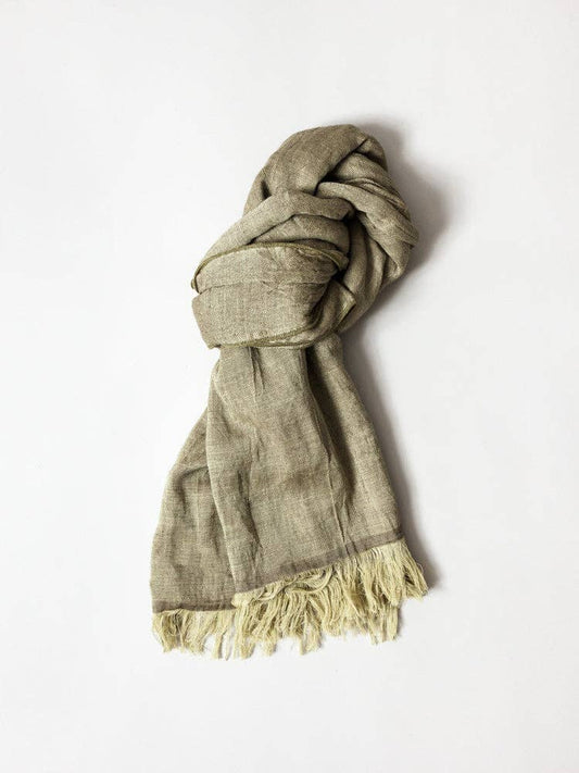 Haolu Cotton Wool Stole - Moss