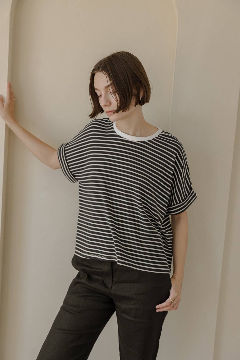 The Ruthie Top | Soft Striped Boxy Tee