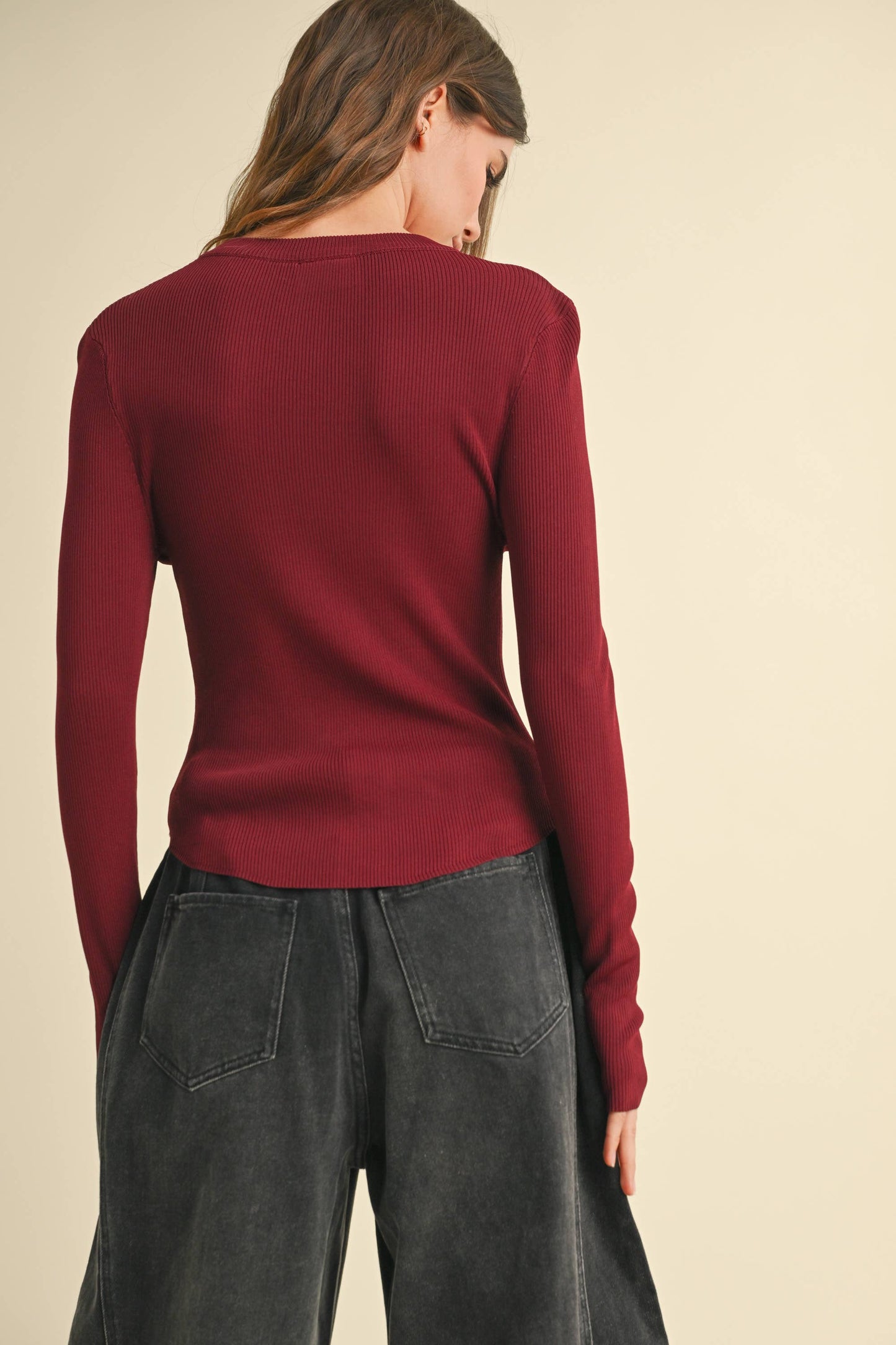 Rowan Ribbed Long Sleeve Top