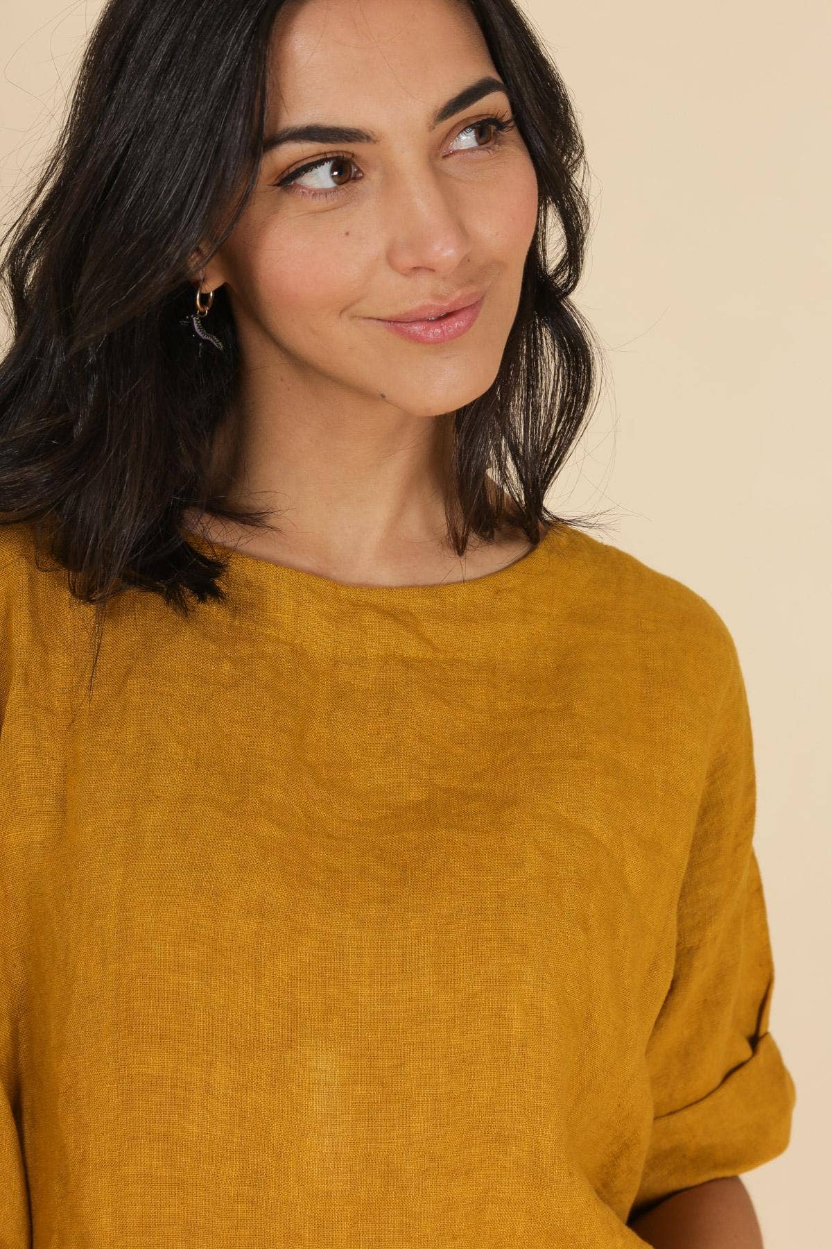 Faith Round Neck Linen Top