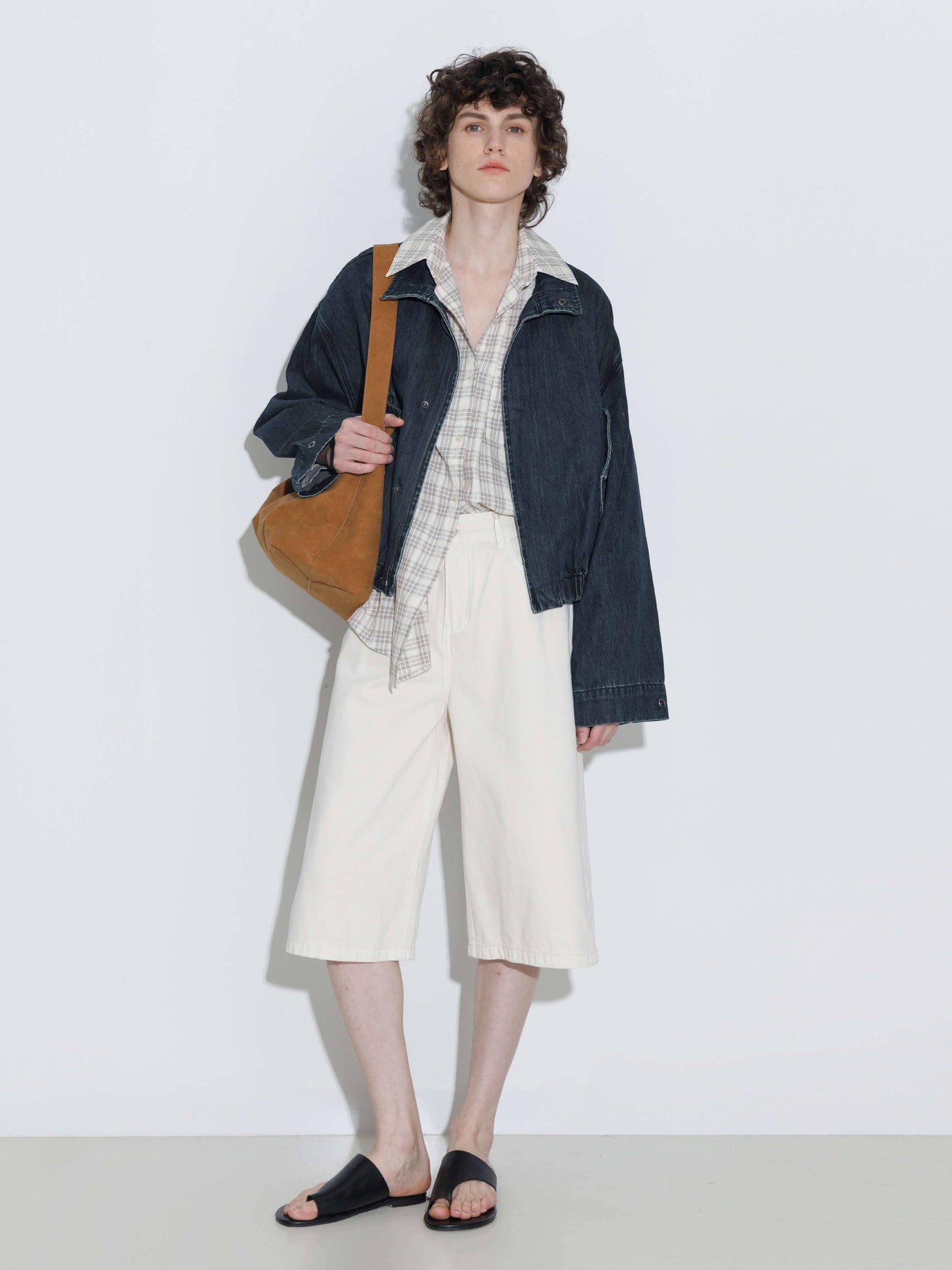 Funnel Neck Denim Jacket