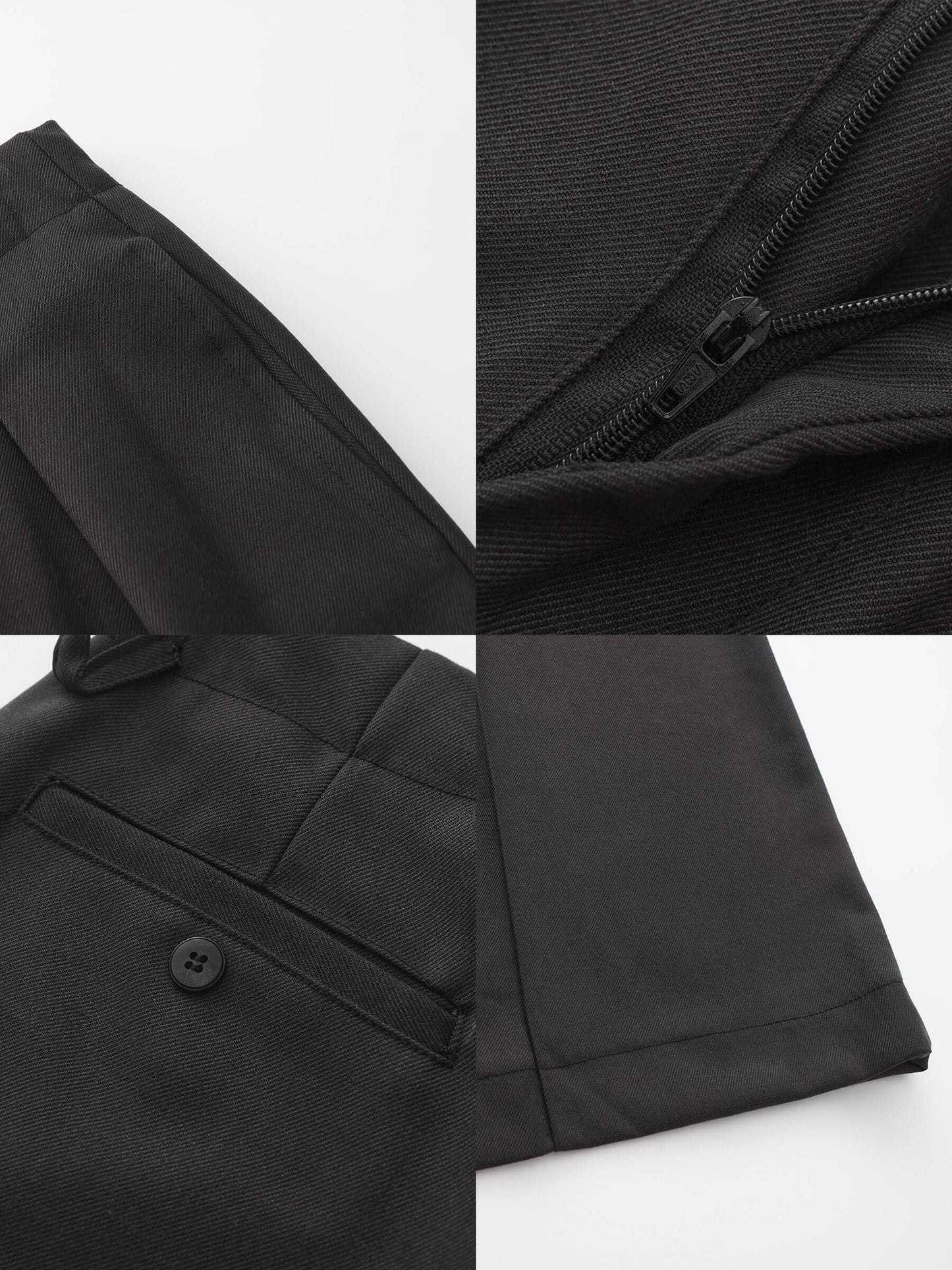 Pleated Wide Leg Wool Blend Trousers