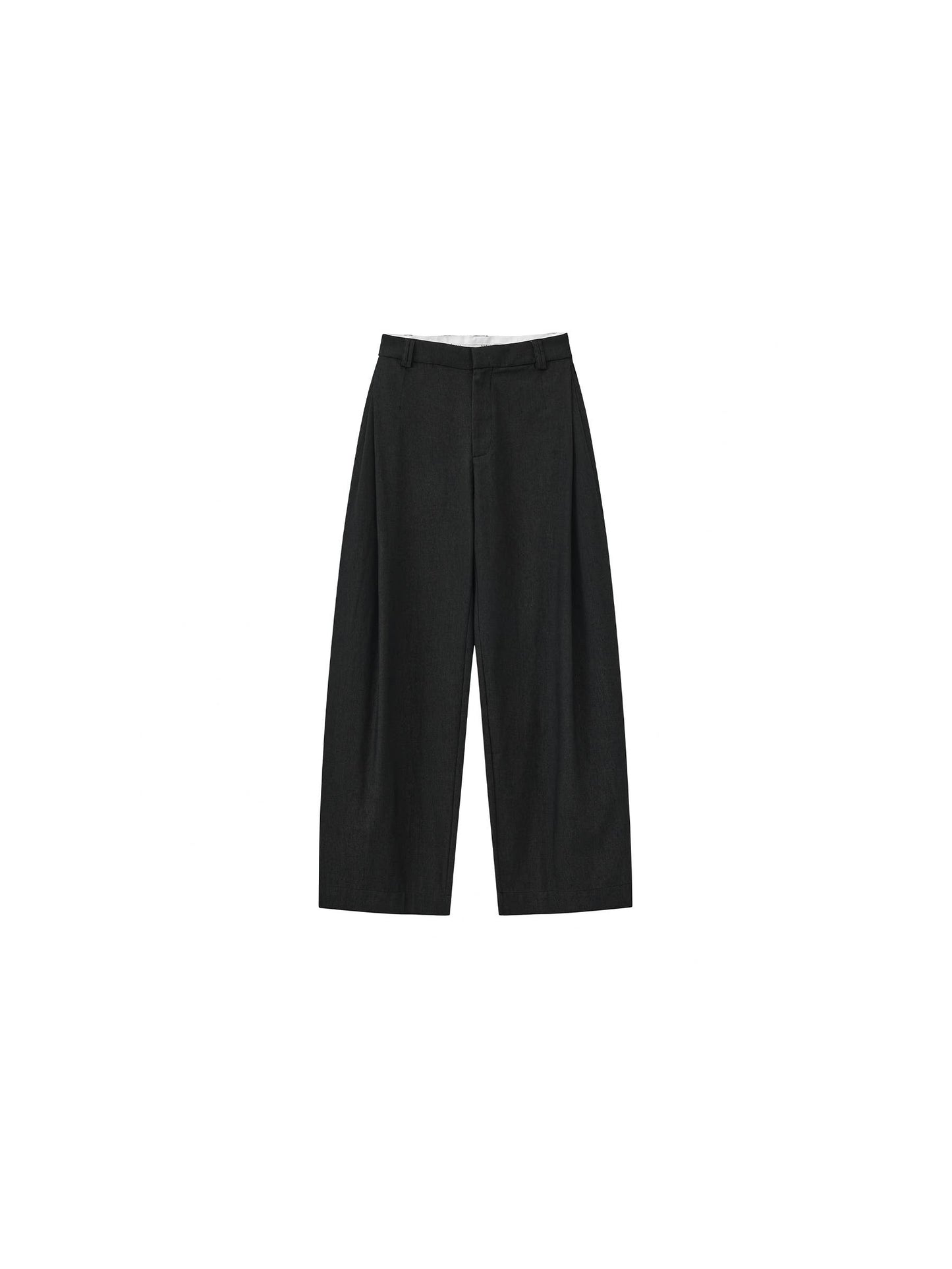 Wide-Leg Tapered Tailored Trousers