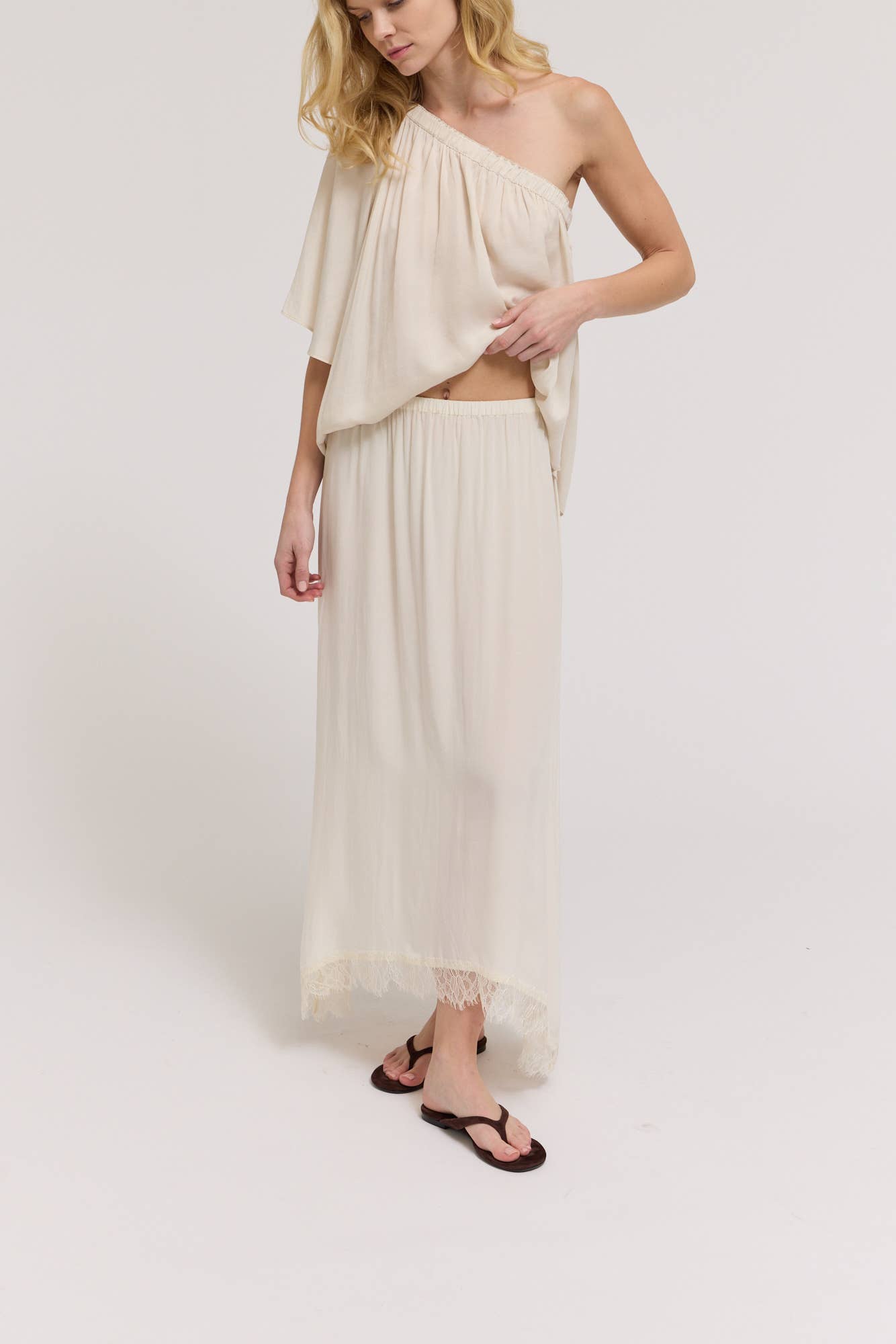 Senni Lace Satin Skirt