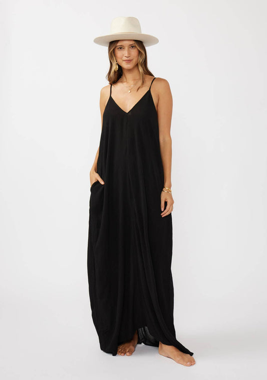 Cocoon V-Neck Maxi Dress with Pockets