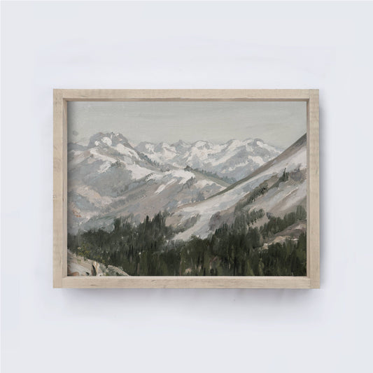 Mountain Painting Vintage Framed Print