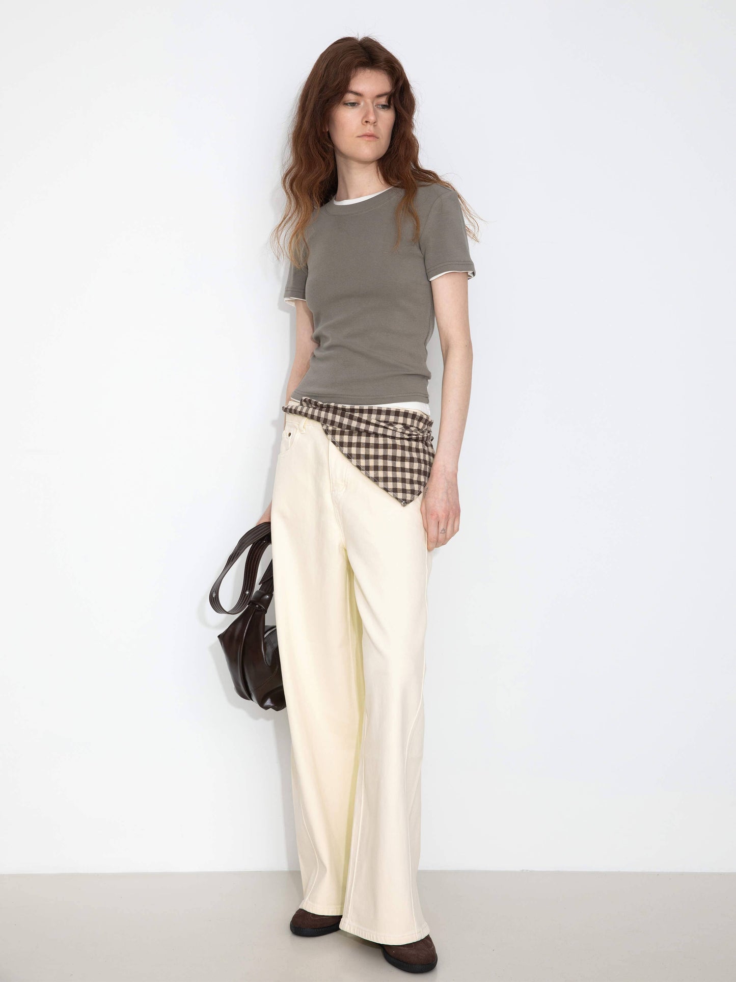 High-Waisted Wide-Leg Straight Jeans