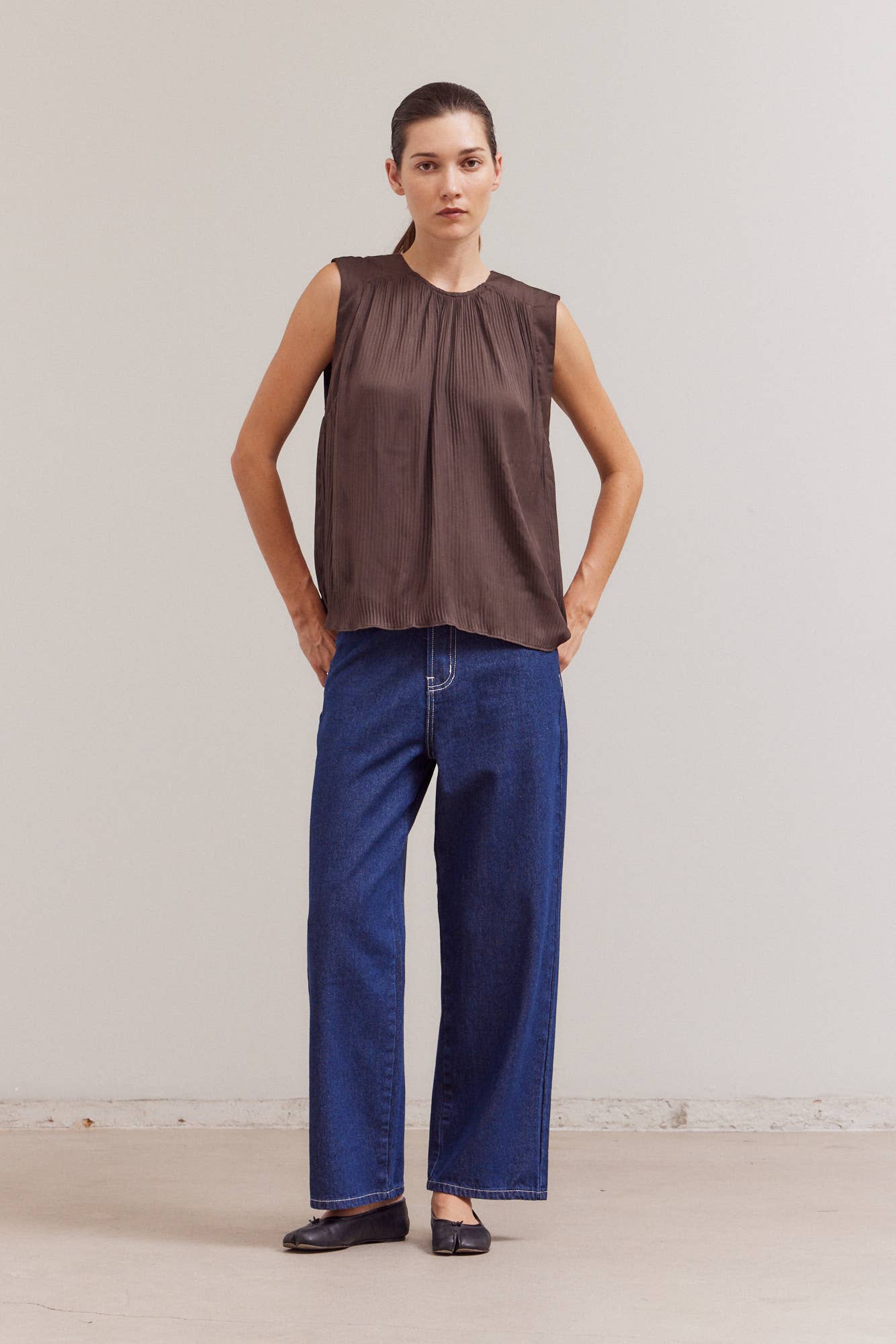 Sierra Pleated Sleeveless Top