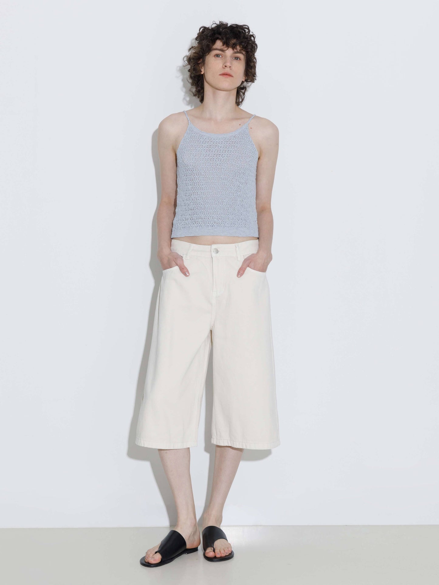 Loose Fit Knee-Length Denim Shorts