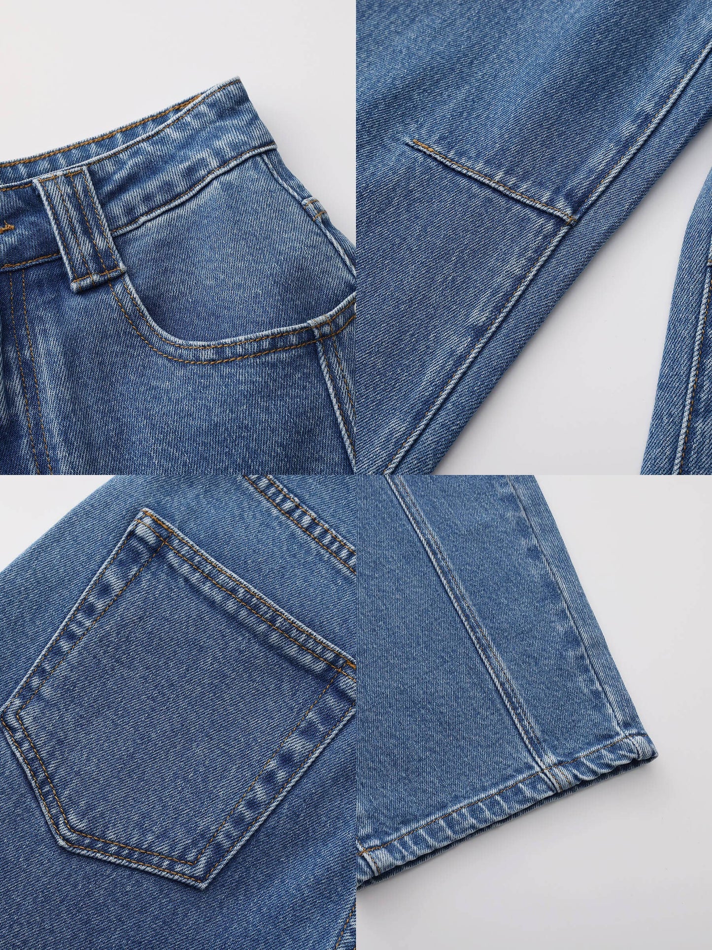 Panelled Loose-Fit Wide-Leg Tapered Jeans