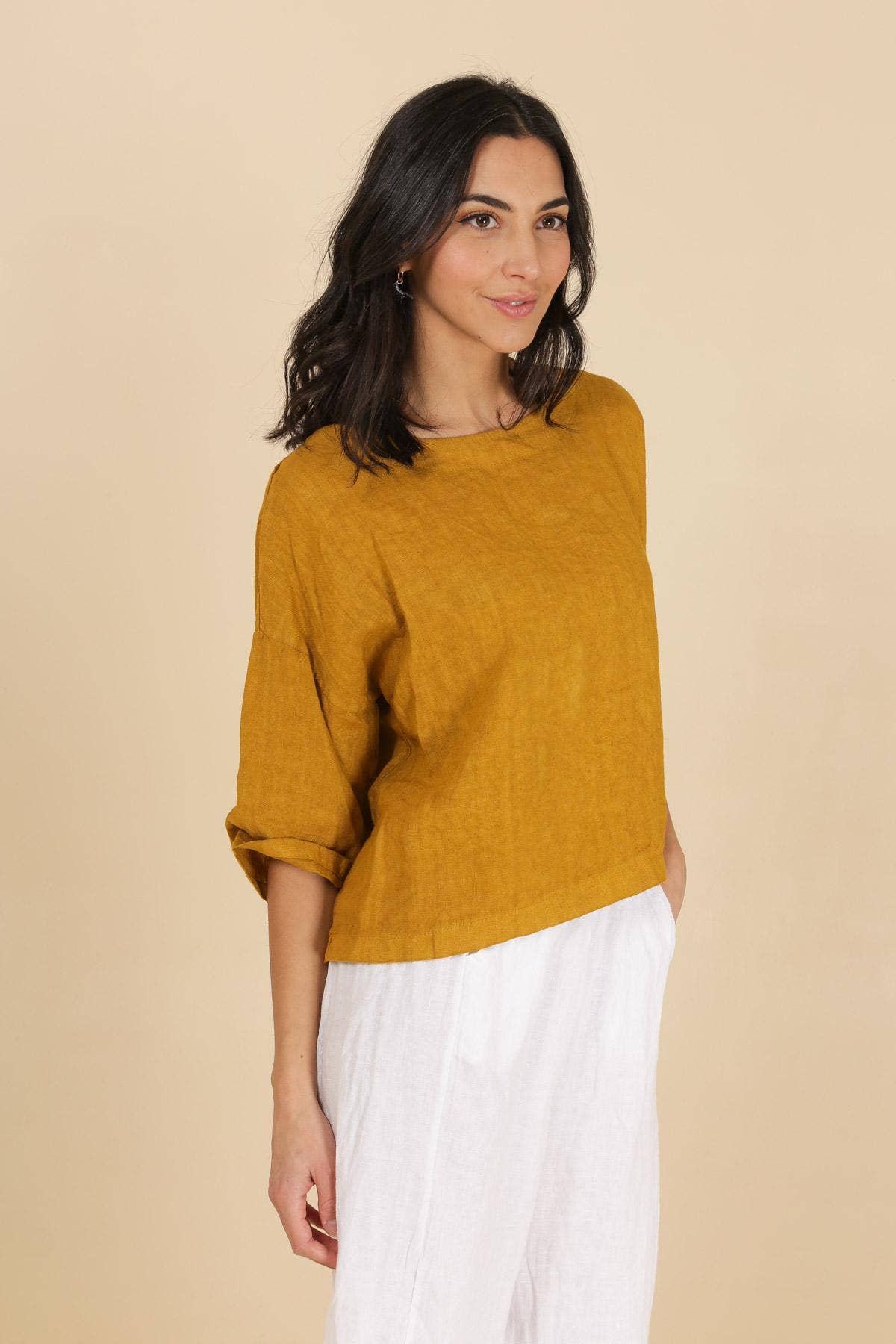 Faith Round Neck Linen Top