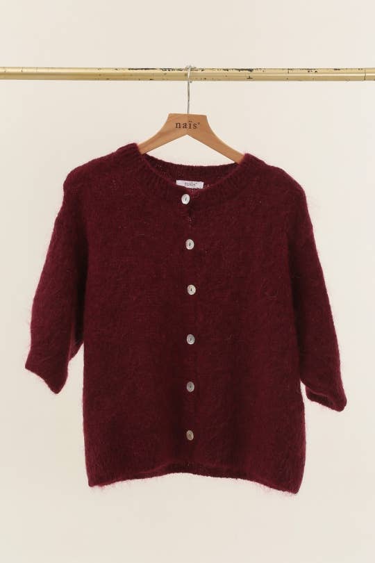 Eliza Mohair and Wool Short Sleeved Cardigan