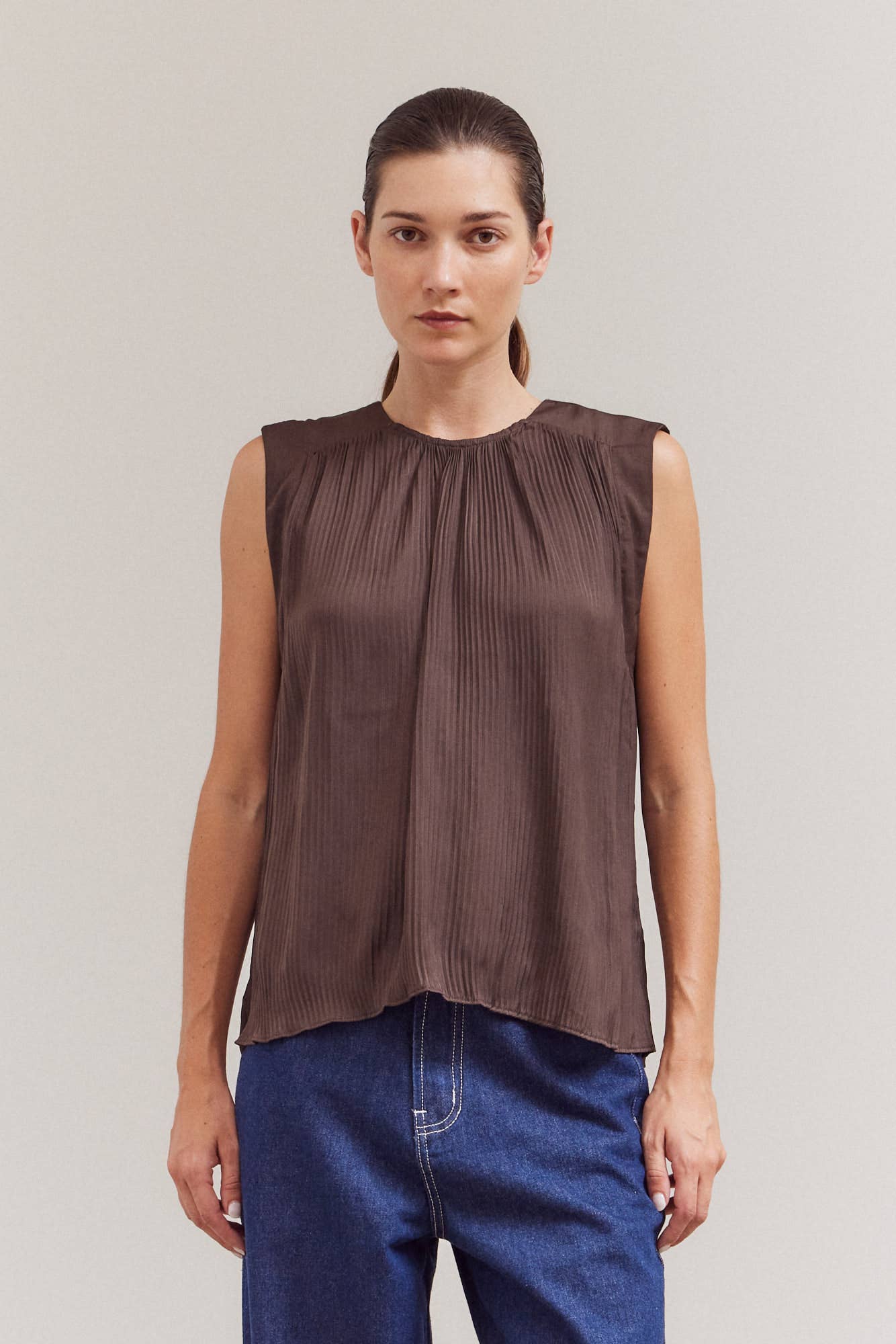 Sierra Pleated Sleeveless Top