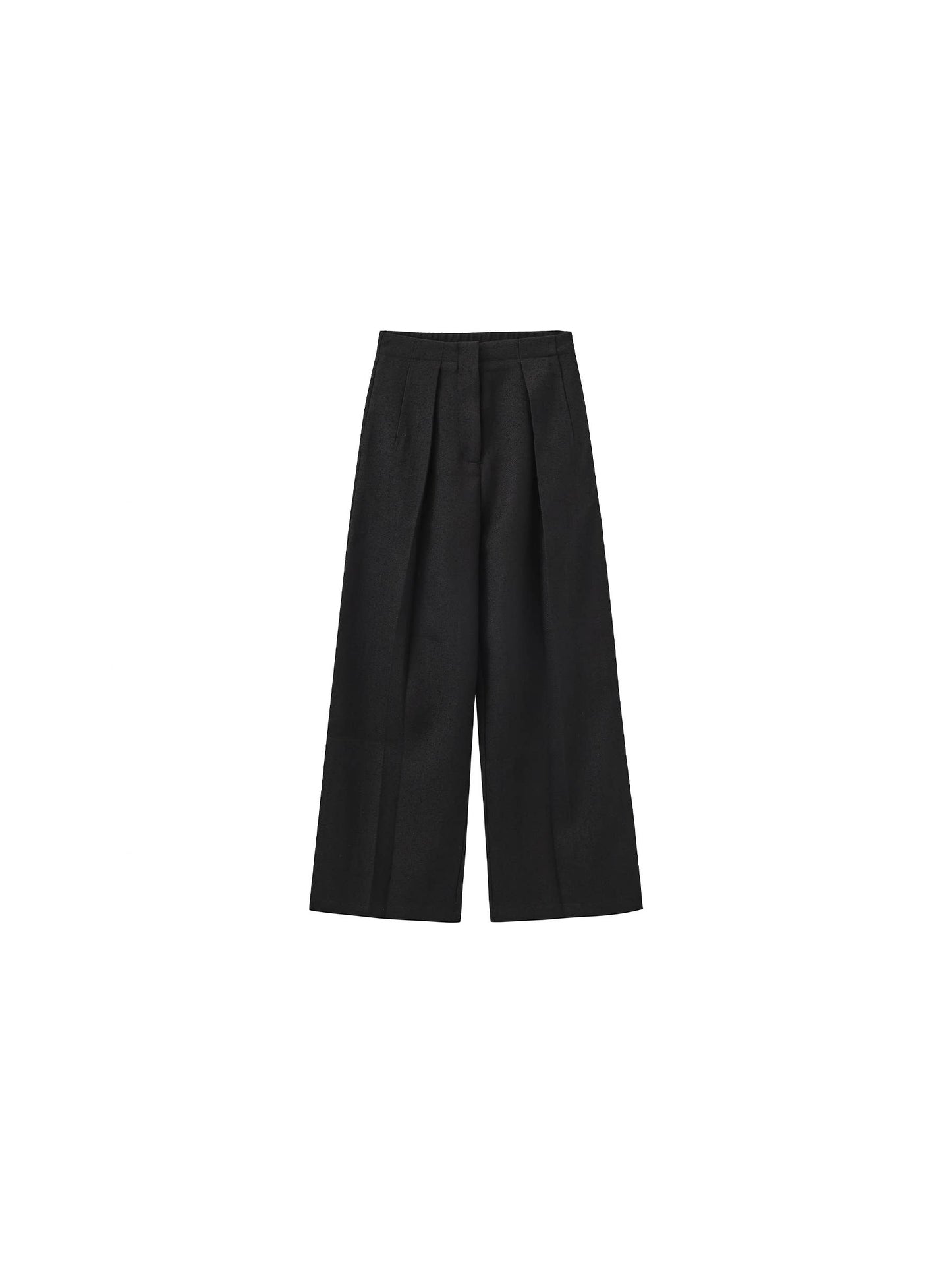Draped Pleated Wide-Leg Pants