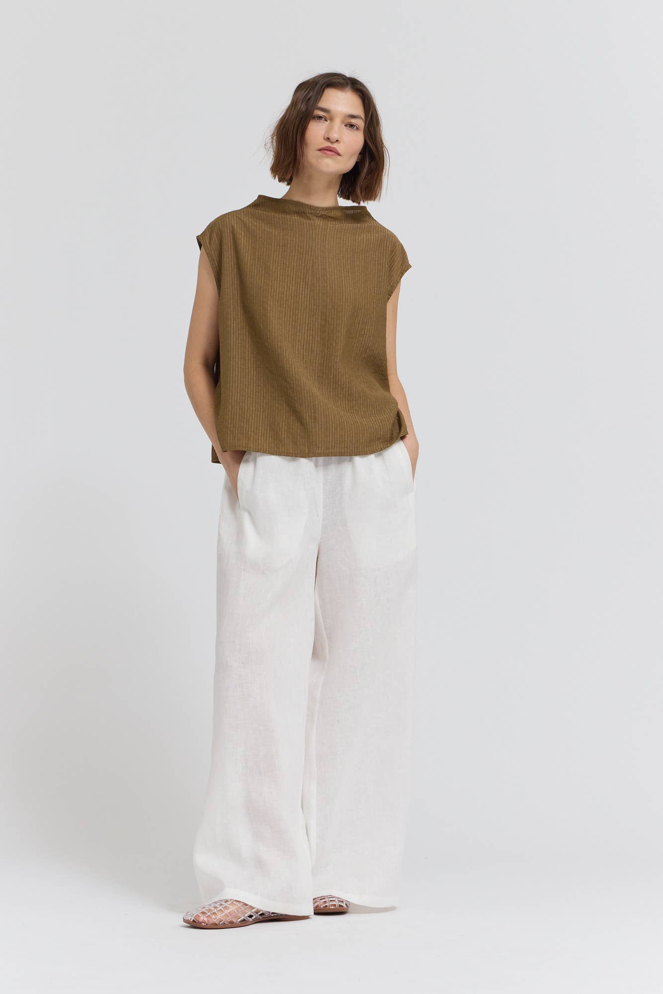 Saundra Mock Neck Loose Fit Top