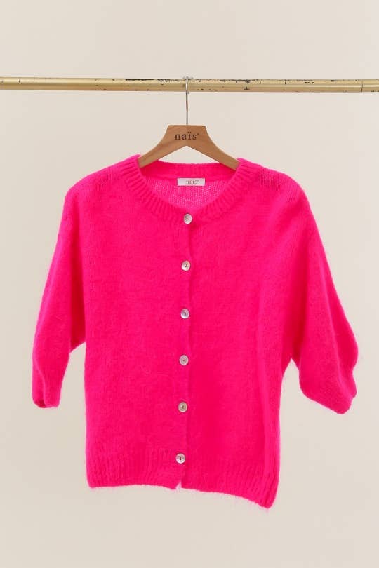 Eliza Mohair and Wool Short Sleeved Cardigan