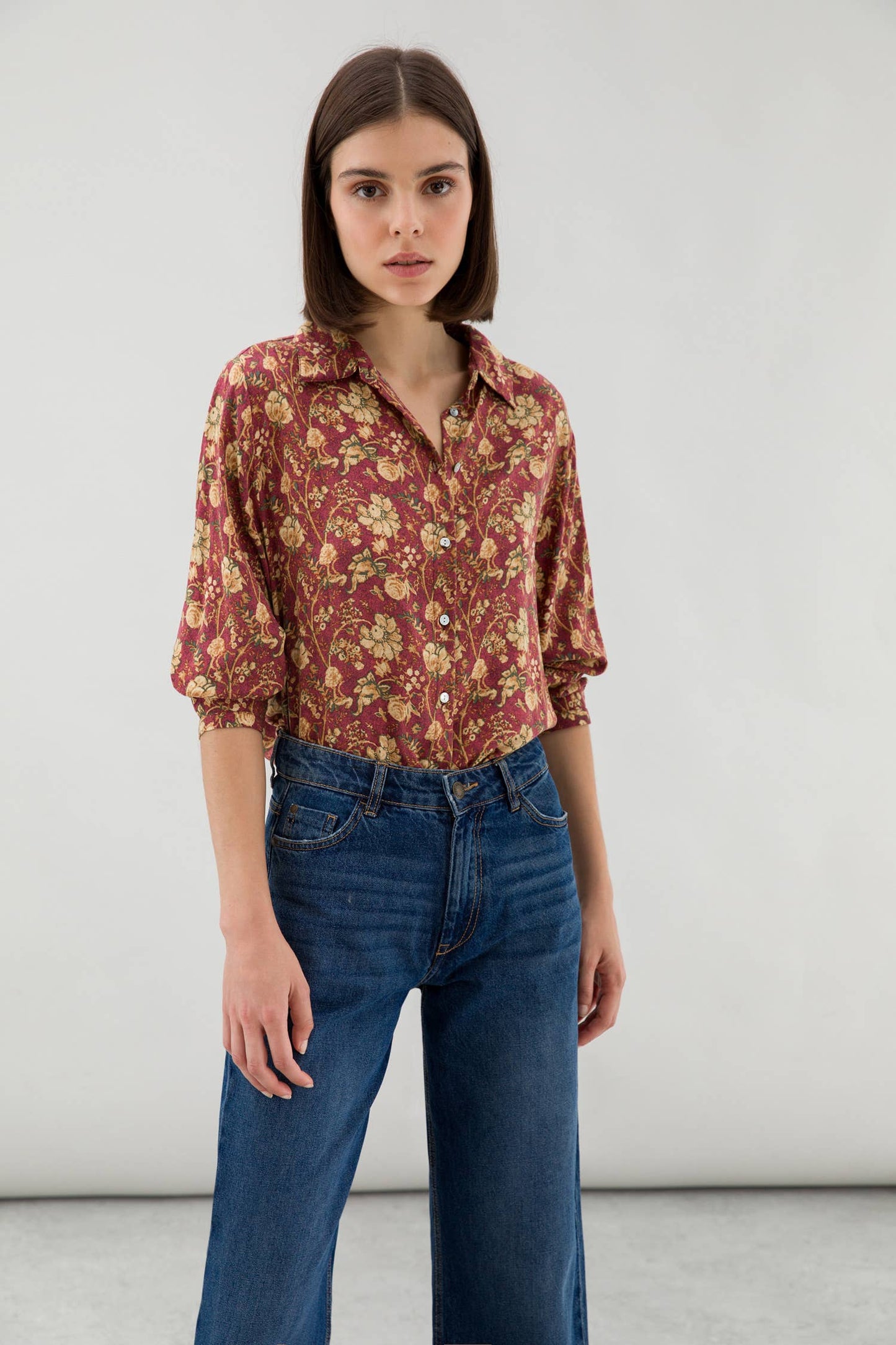 Paisley Floral Print Blouse